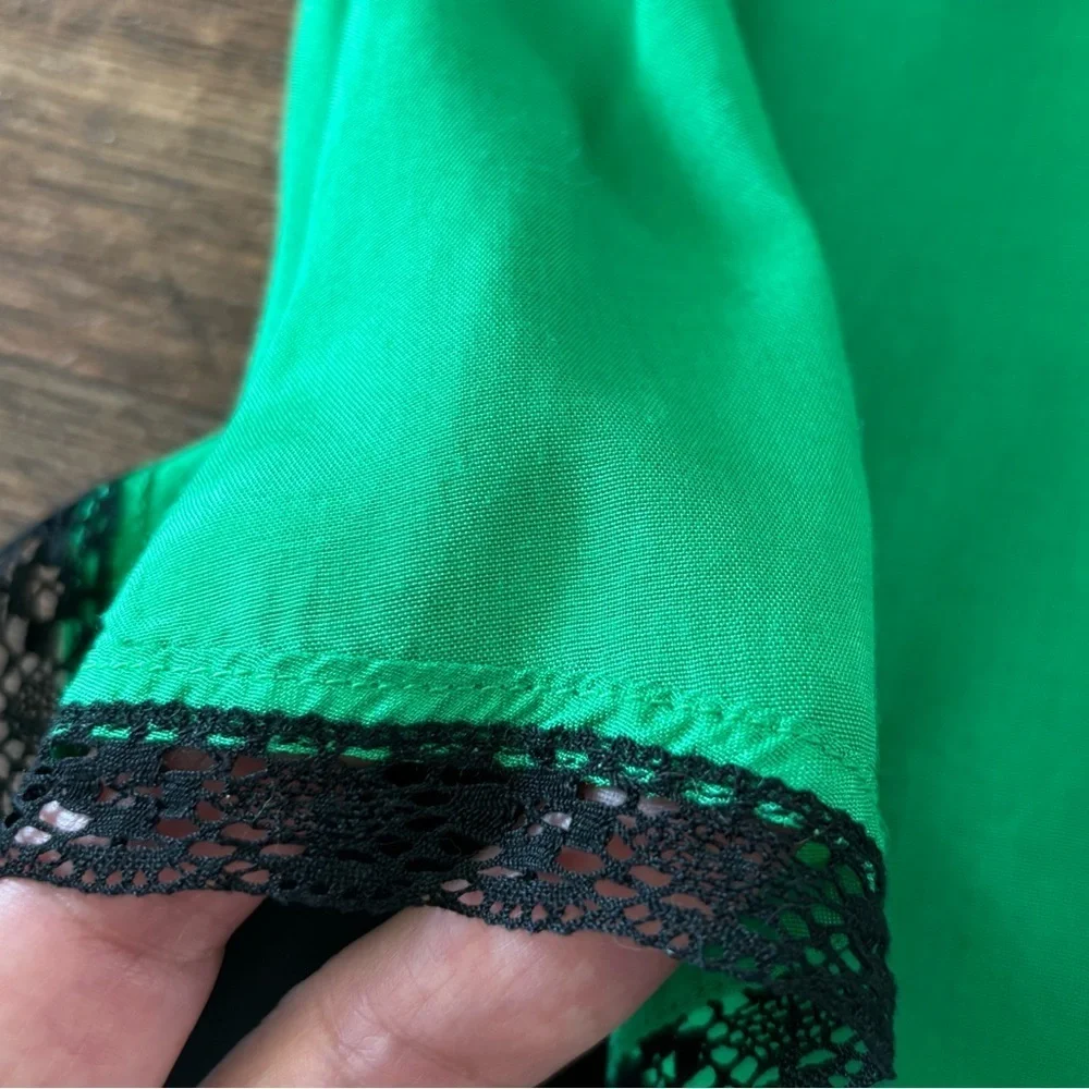 Anthropologie Lithe Silk Trim Embroidered Midi Skirt - Size Small- 4